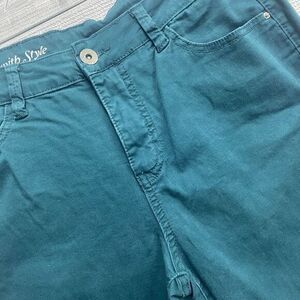 Women's 16 Signature Studio Stretch Denim Christmas Green Jeans